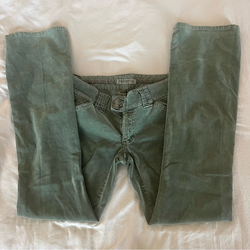 American Eagle Green Corduroy Flare Pants